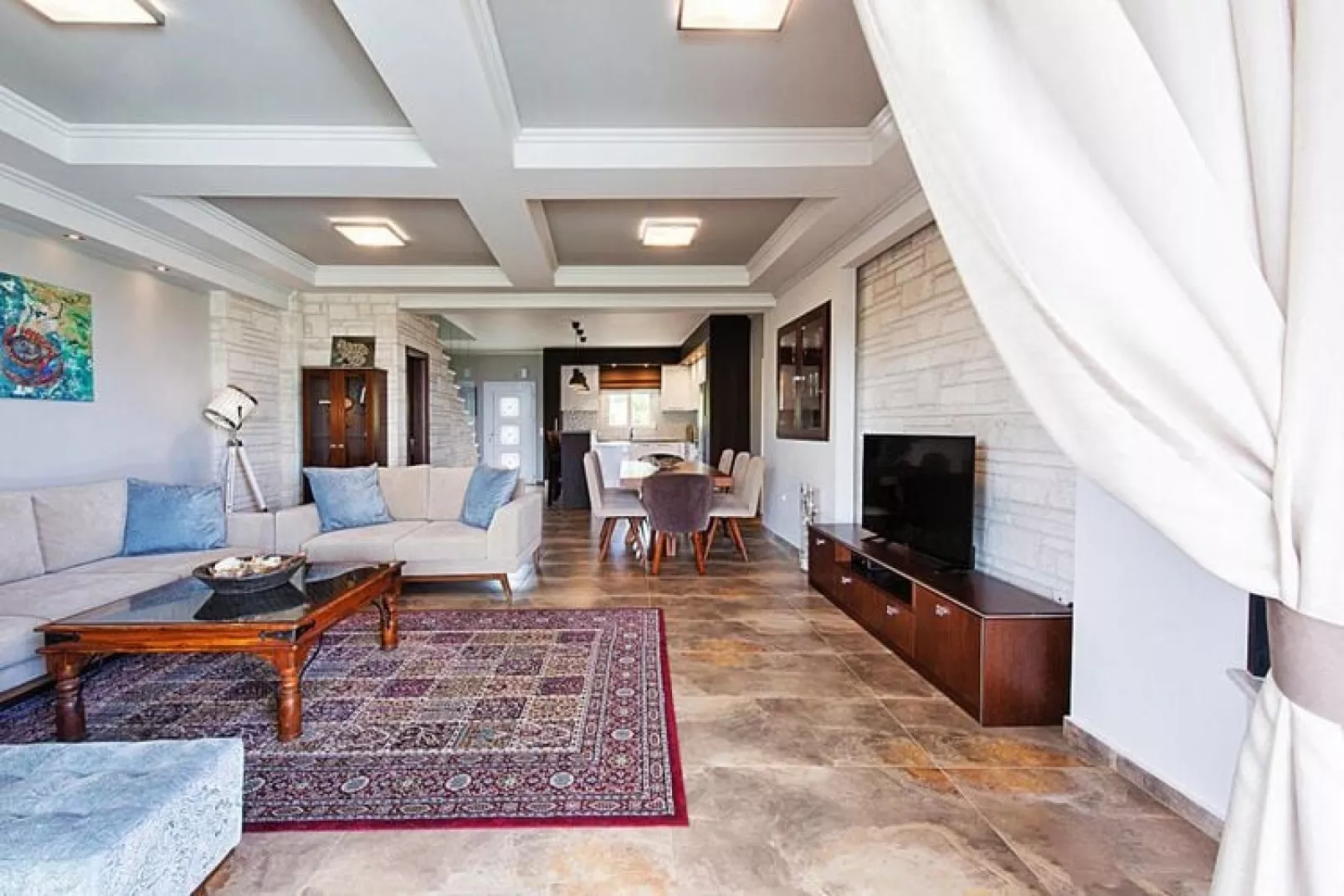Holiday homes Sunny Villas Resort and SPA Chanioti-EXCLUSIVE FAMILIY VILLA 4 BEDROOMS private pool-Wohnzimmer