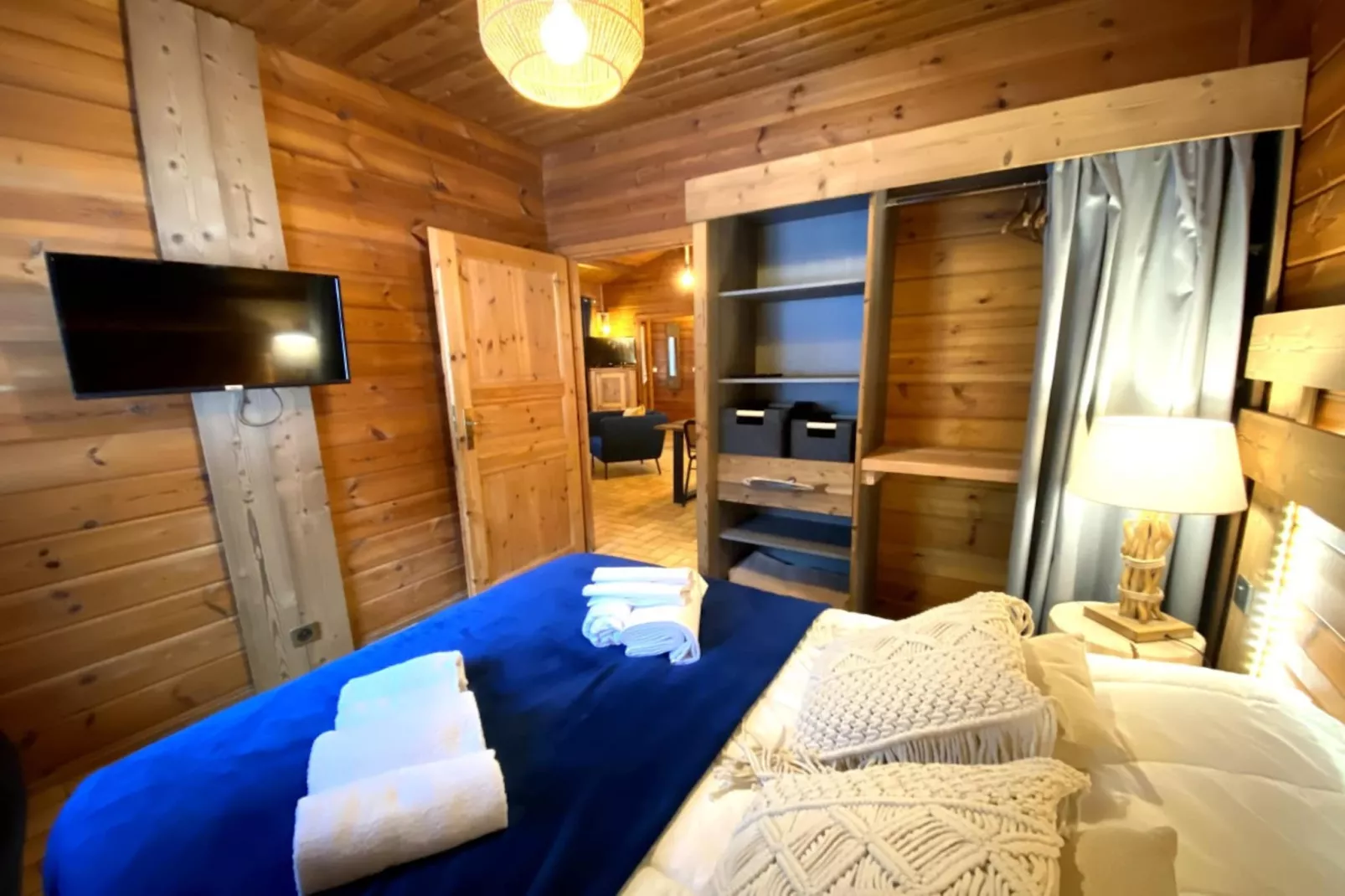 LE FISHING LODGE Chalet en bois avec Bain Nordique-Schlafzimmer