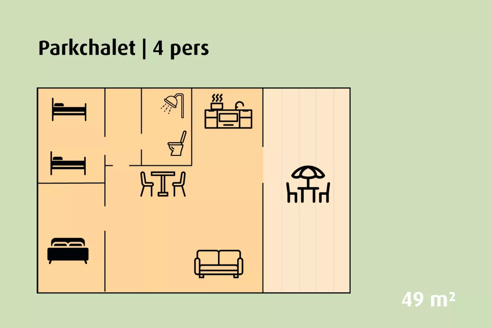 Parkchalet | 2 - 4 pers.-Grundriss