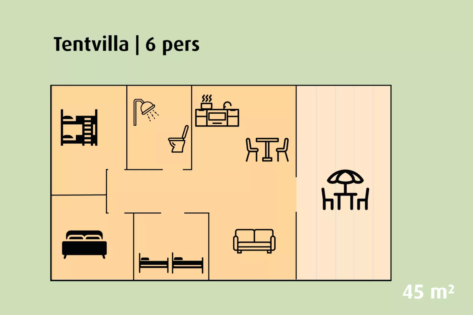 Tent Villa | 2 - 6 people-Floor plan