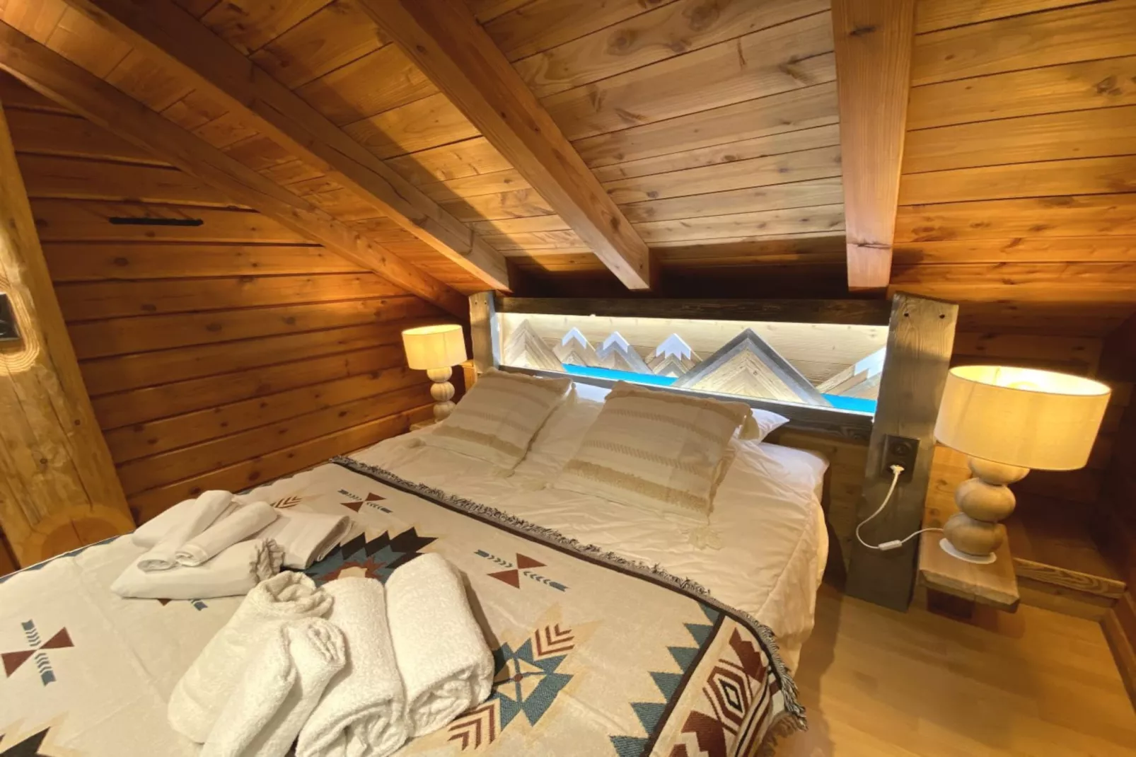 LE GRIZZLY Chalet en bois au calme-Schlafzimmer
