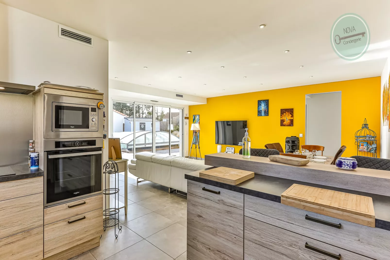 Villa la Fleur des Dunes-Wohnzimmer
