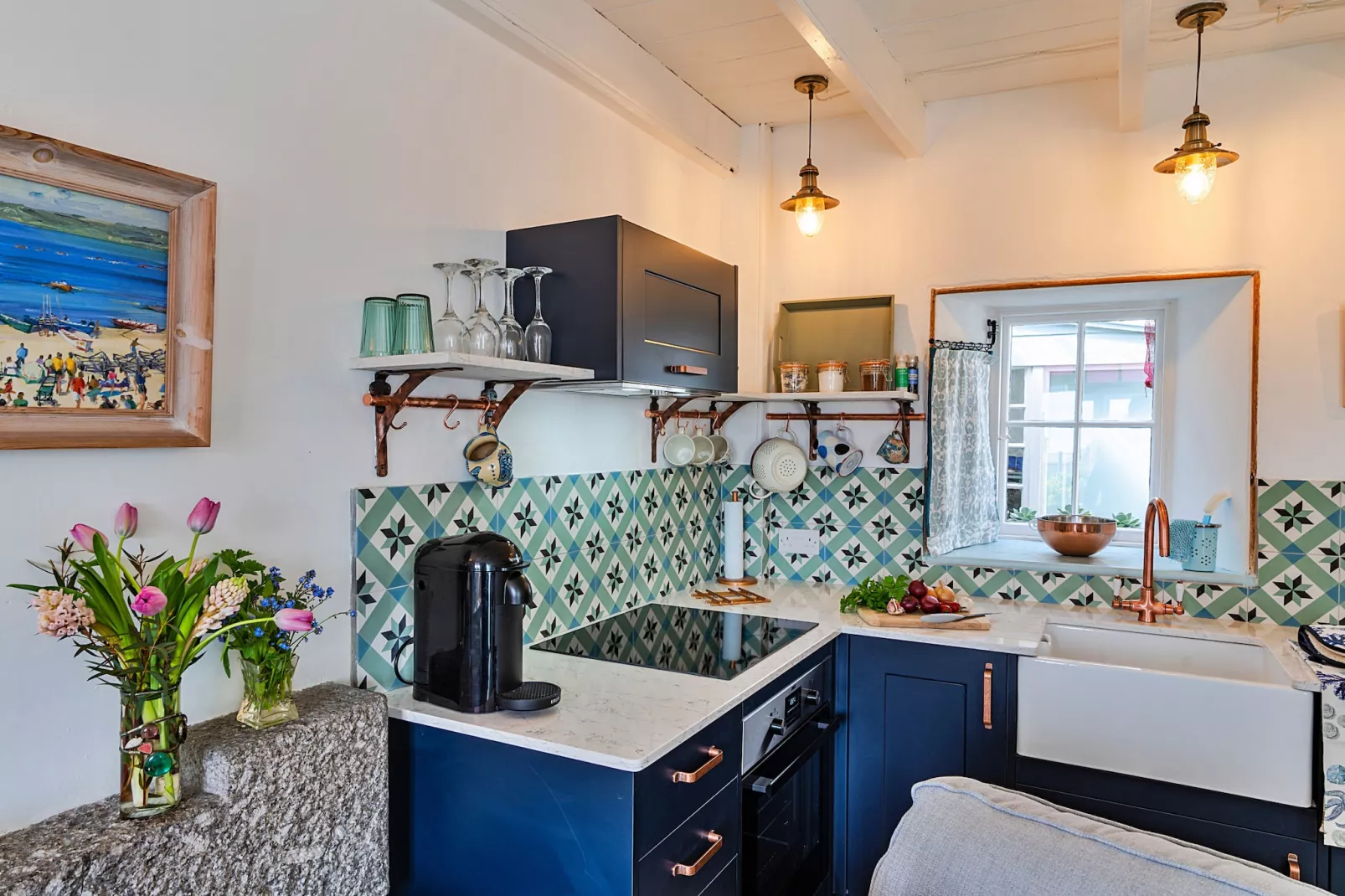Cosy Mousehole Cottage with Sea Views-Kitchen