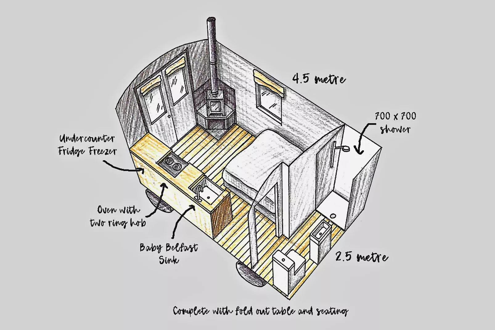 'Elen' Gypsy Hut-Grundriss