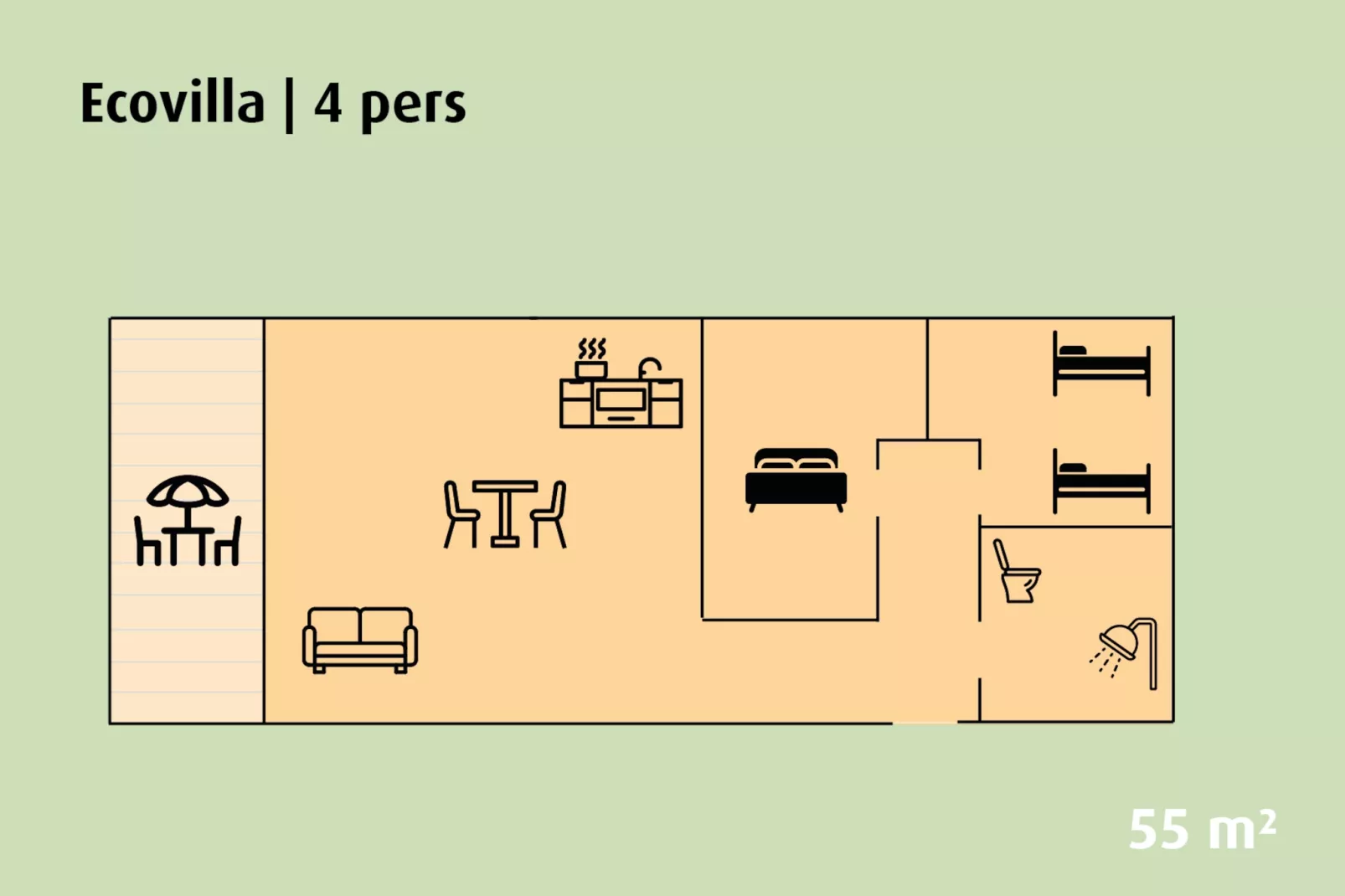Ecovilla | 2 - 4 persons-Floor plan
