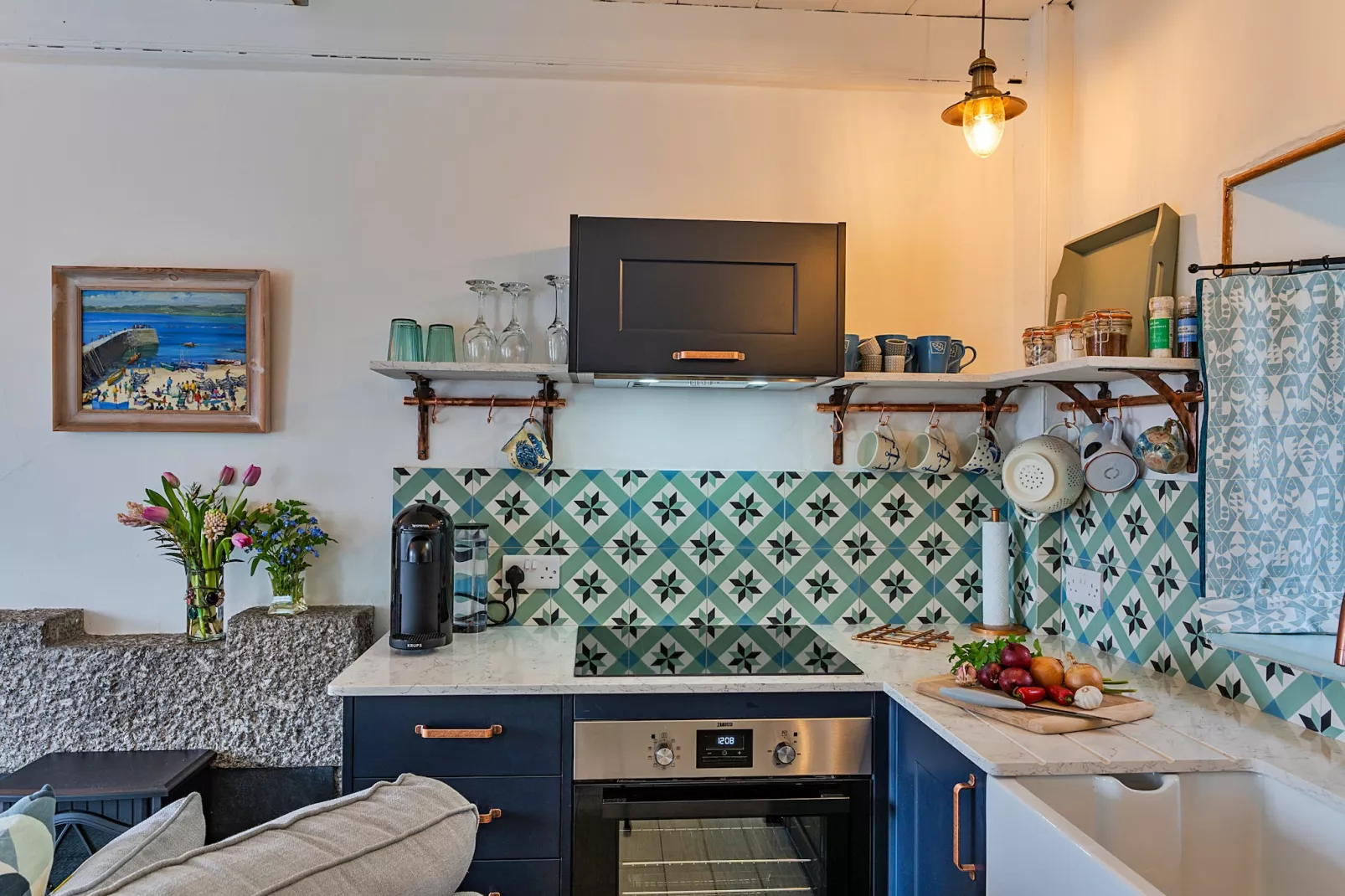 Cosy Mousehole Cottage with Sea Views-Kitchen
