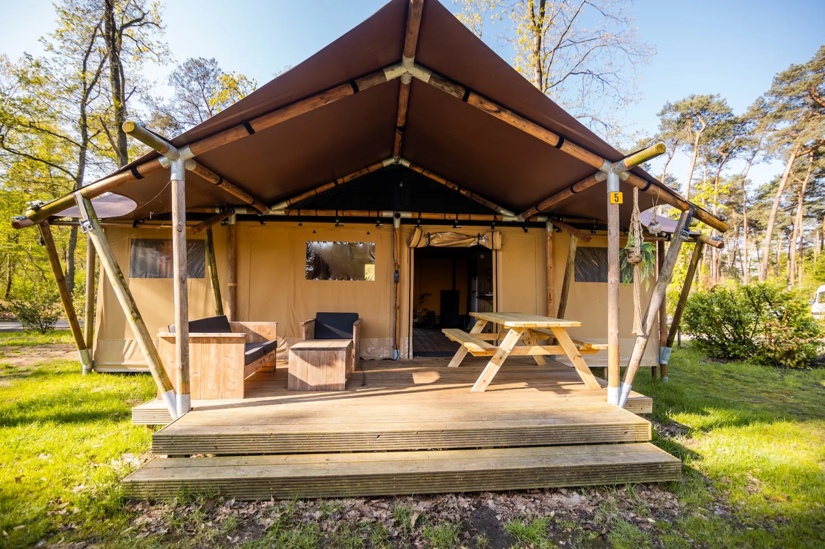 6 persoons Luxe Safaritent-Terrassenbalkon