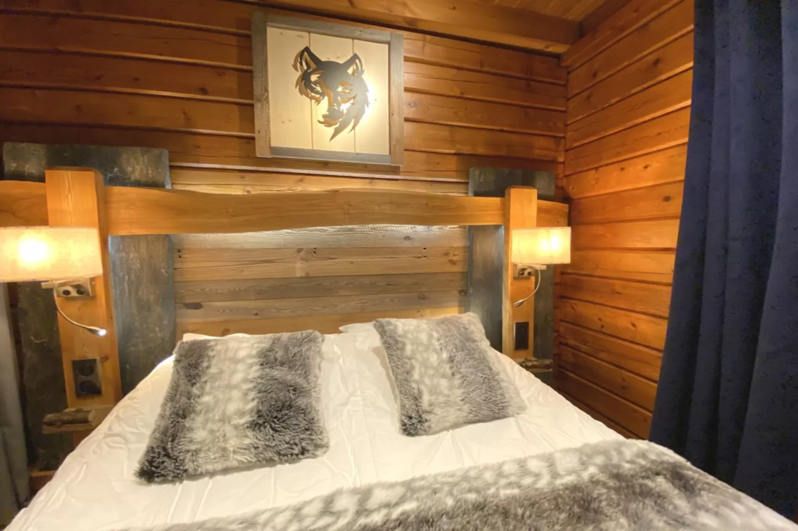 LE GRIZZLY Chalet en bois au calme-Schlafzimmer