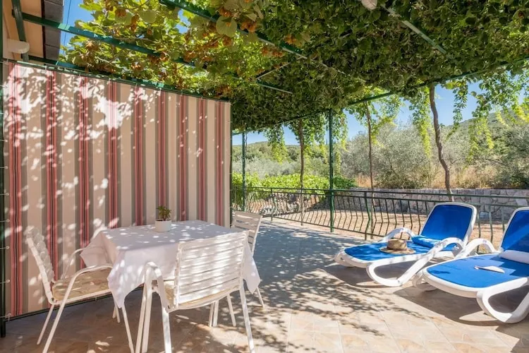 Apartments Saulan - One Bedroom Apartment with Balcony and Sea View (Molunat)-Terrace