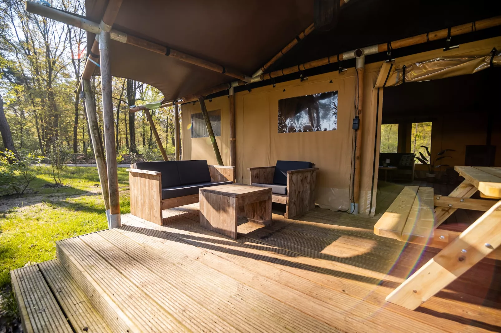 6 persoons Luxe Safaritent-Terrassenbalkon