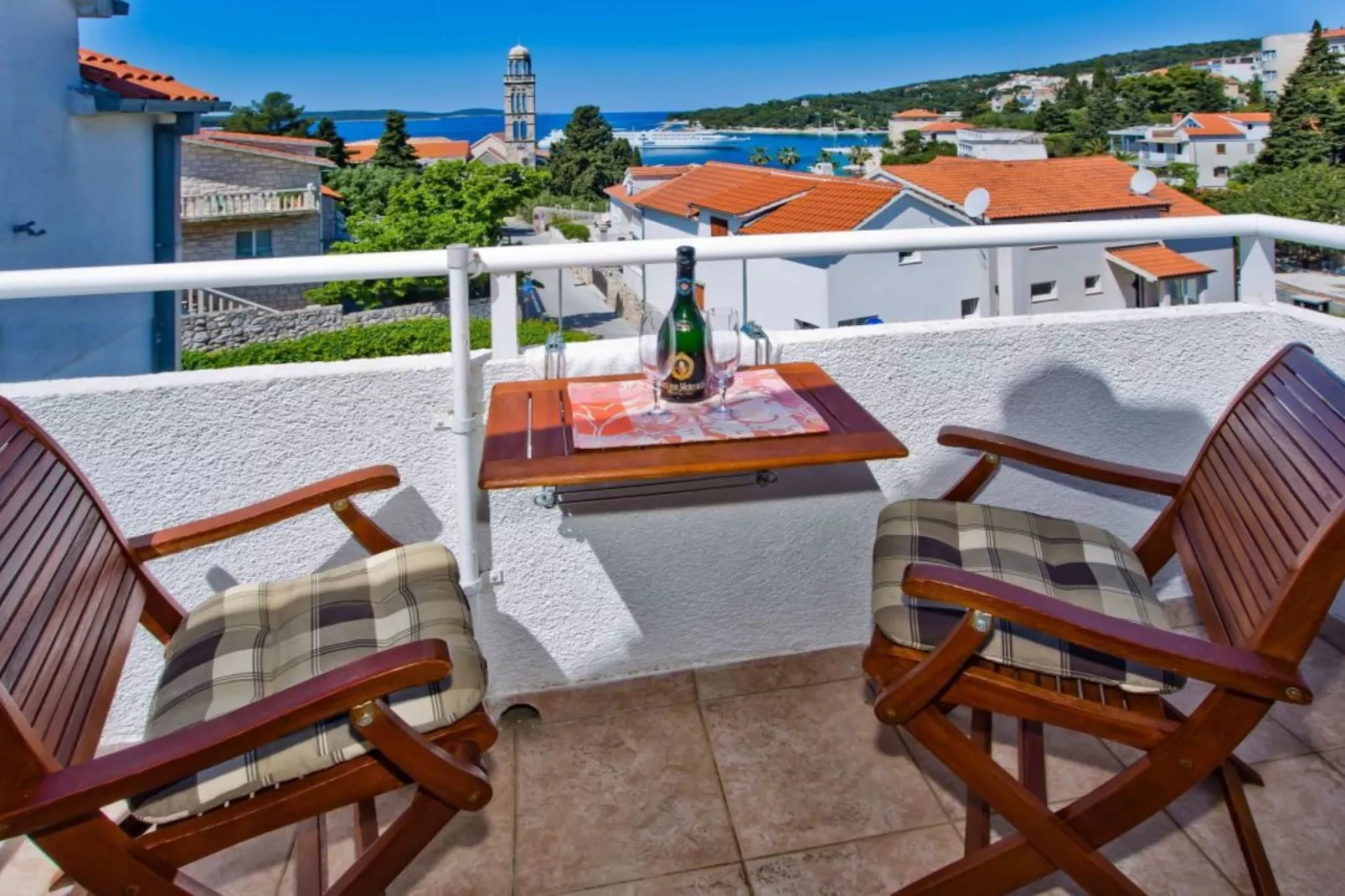 Charming and Sunny Hvar Apartments - One Bedroom Apartment with Balcony (owner 6)-Terrace balcony