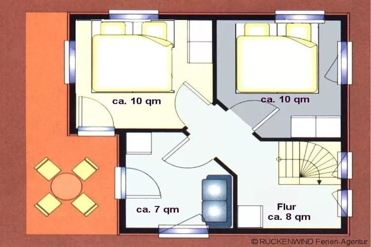 Haus 2 - Steg F - Classic / 5 Personen-Floor plan