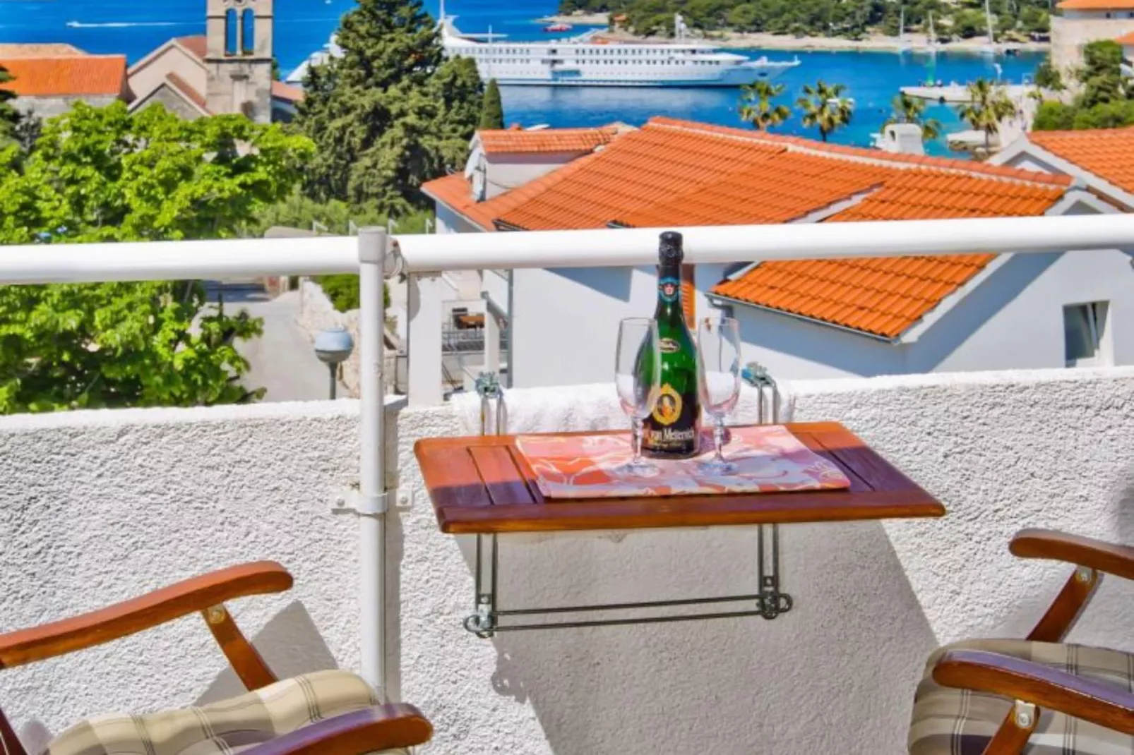 Charming and Sunny Hvar Apartments - One Bedroom Apartment with Balcony (owner 6)-Balcon-terrasse