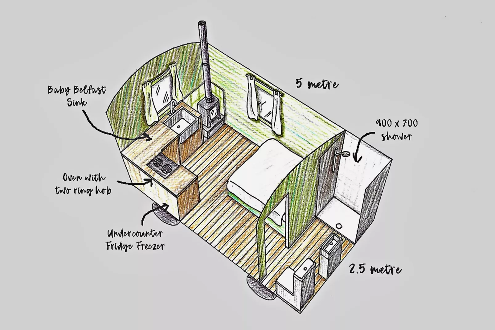 'Angharad' Poachers Hut-Floor plan