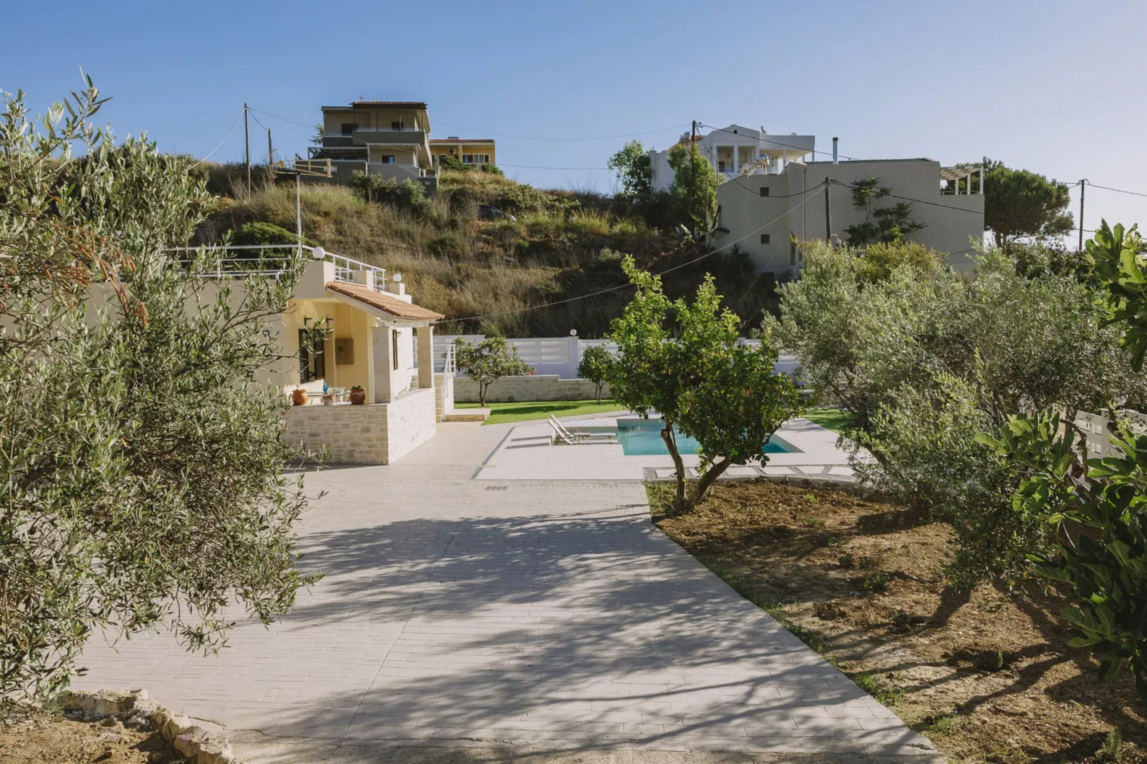 Villa Panormo Crete-Gardens summer
