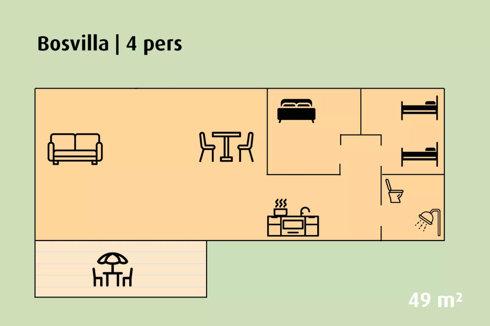 Bosvilla | 2 - 4 persons-Floor plan