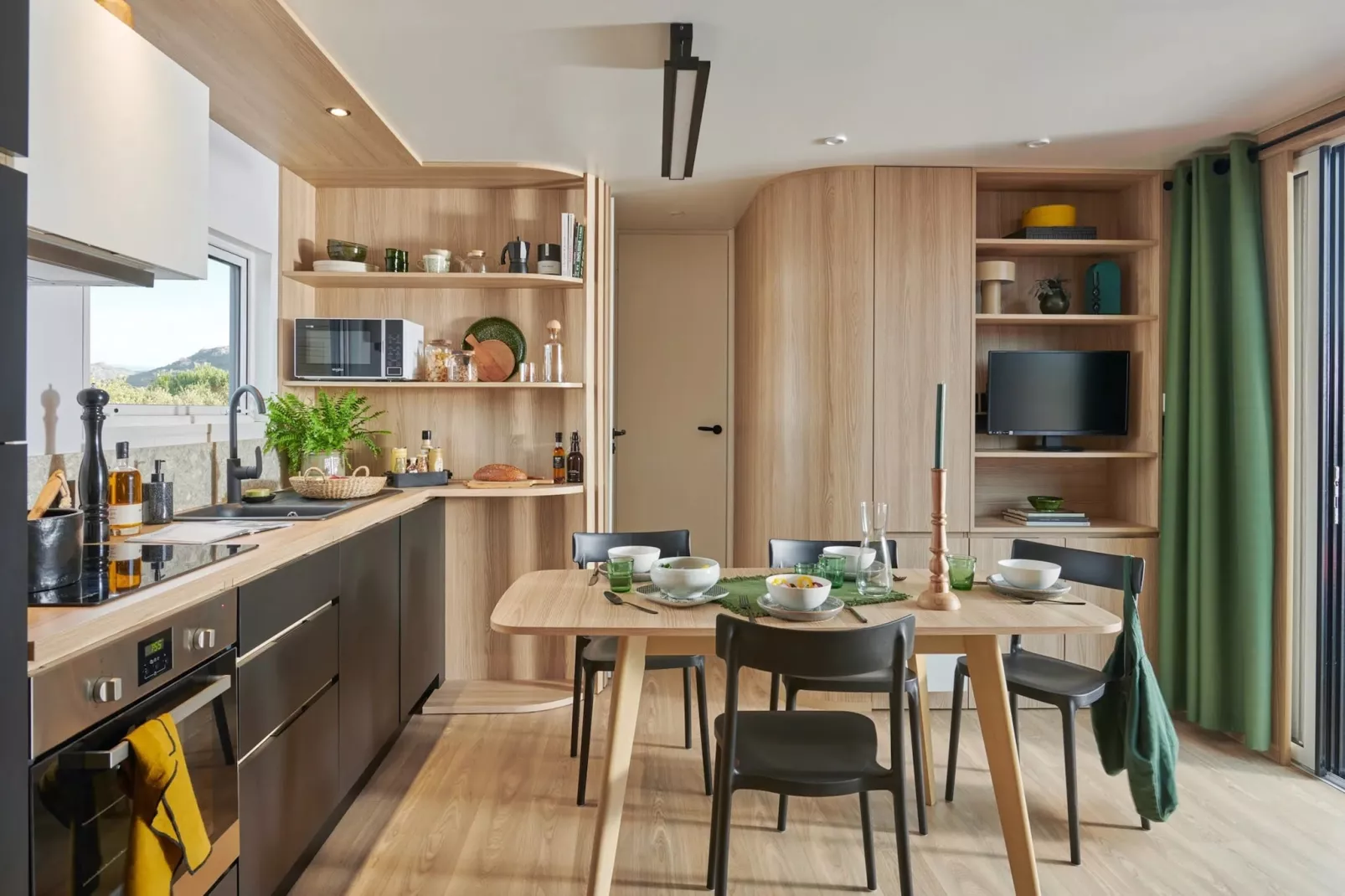 Camping L'Air Marin Vias-Plage  Mobilhome TULUM 2CH-Kitchen