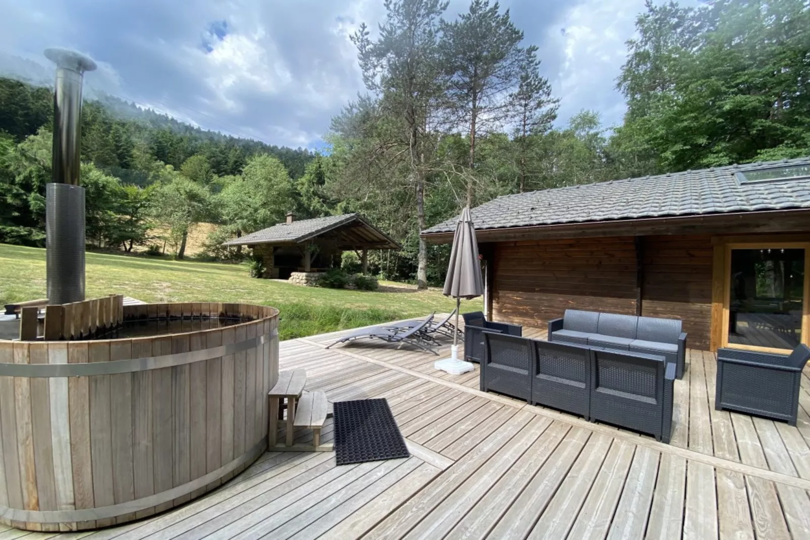 LE FISHING LODGE Chalet en bois avec Bain Nordique-Außenbereich
