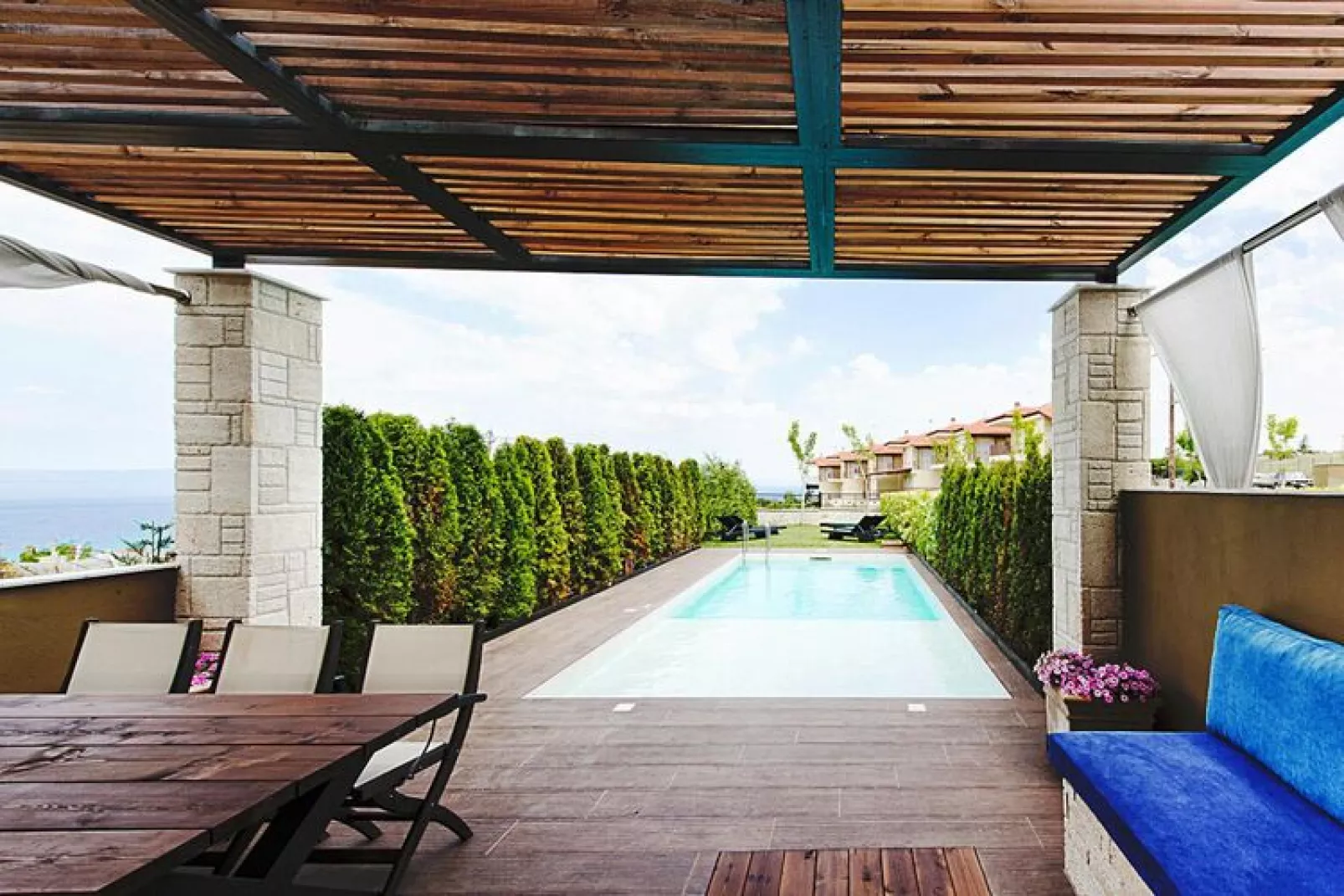 Holiday homes Sunny Villas Resort and SPA Chanioti-No 3 small EXCLUSIVE VILLA 3 BEDROOMS-Terrasse