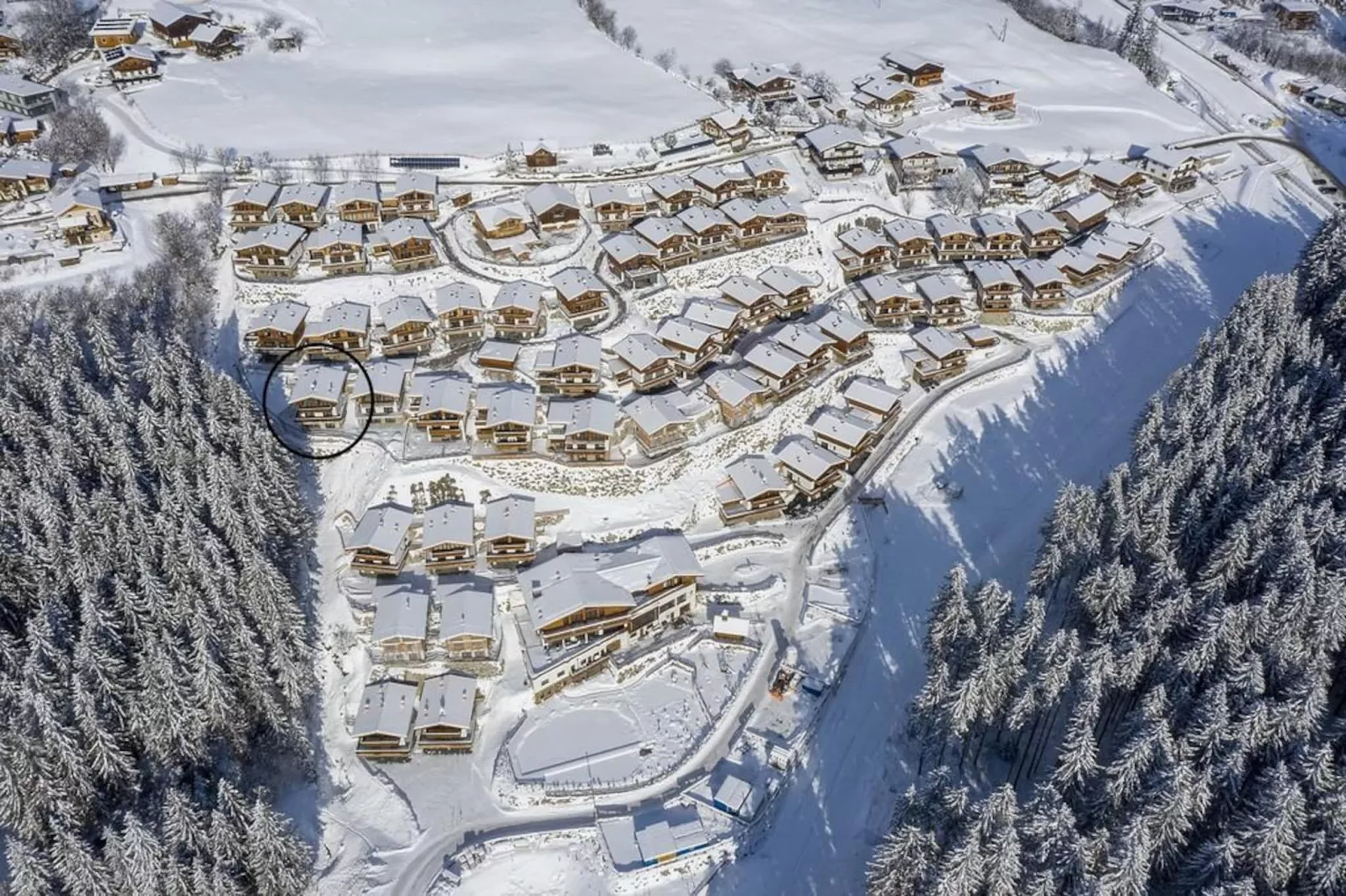 Nationalpark Chalet Schneespitze-Area winter 1km