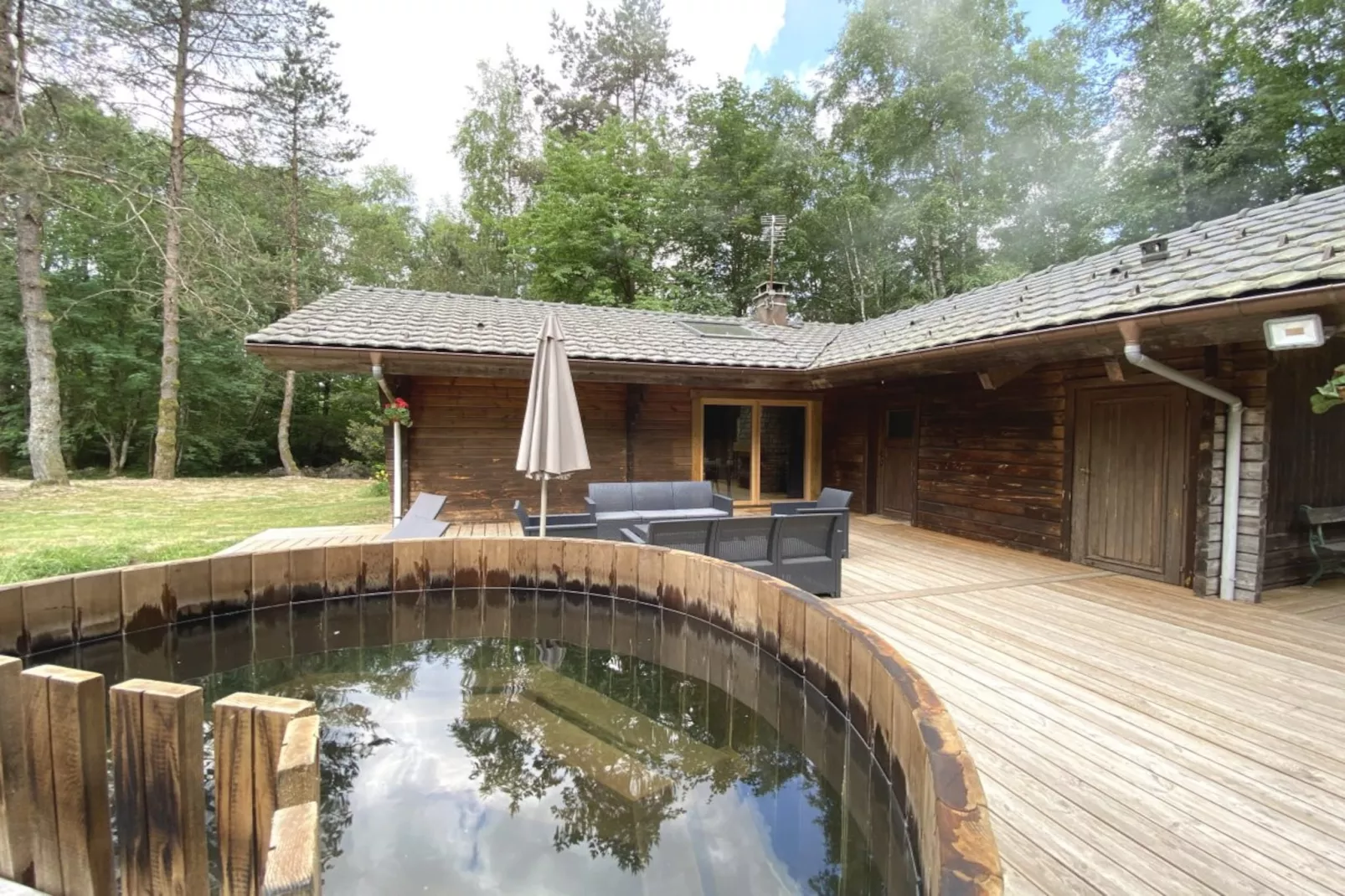 LE FISHING LODGE Chalet en bois avec Bain Nordique-Außenbereich