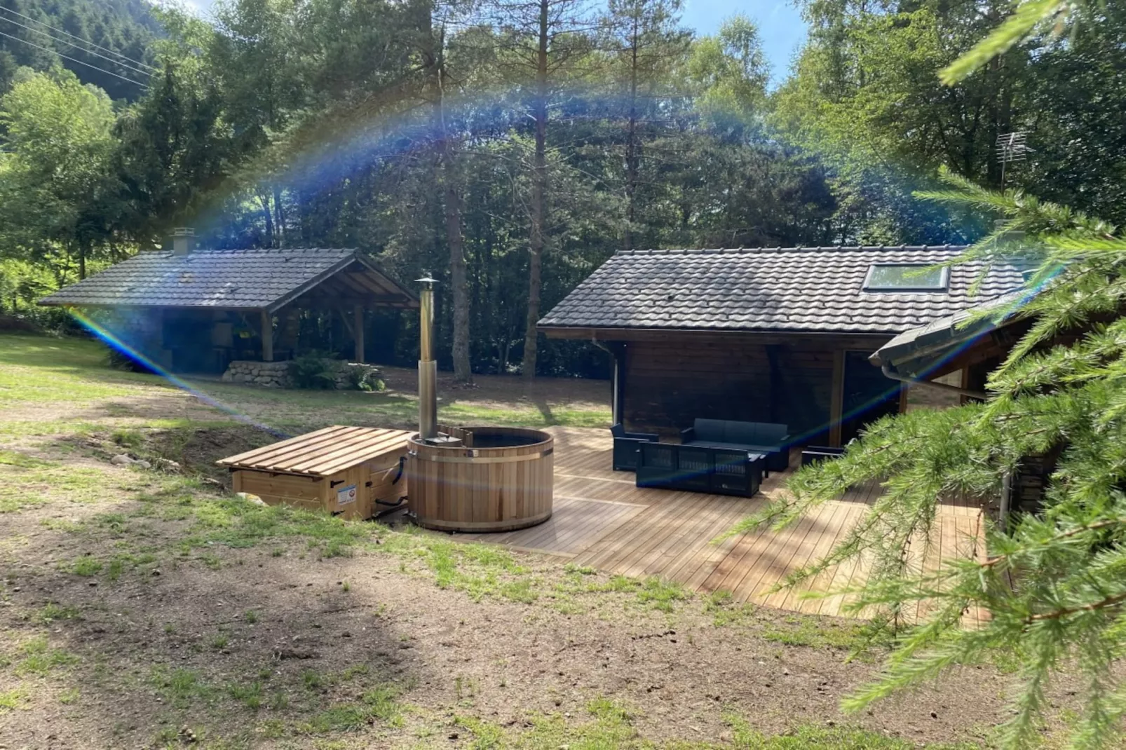 LE FISHING LODGE Chalet en bois avec Bain Nordique-Außenbereich