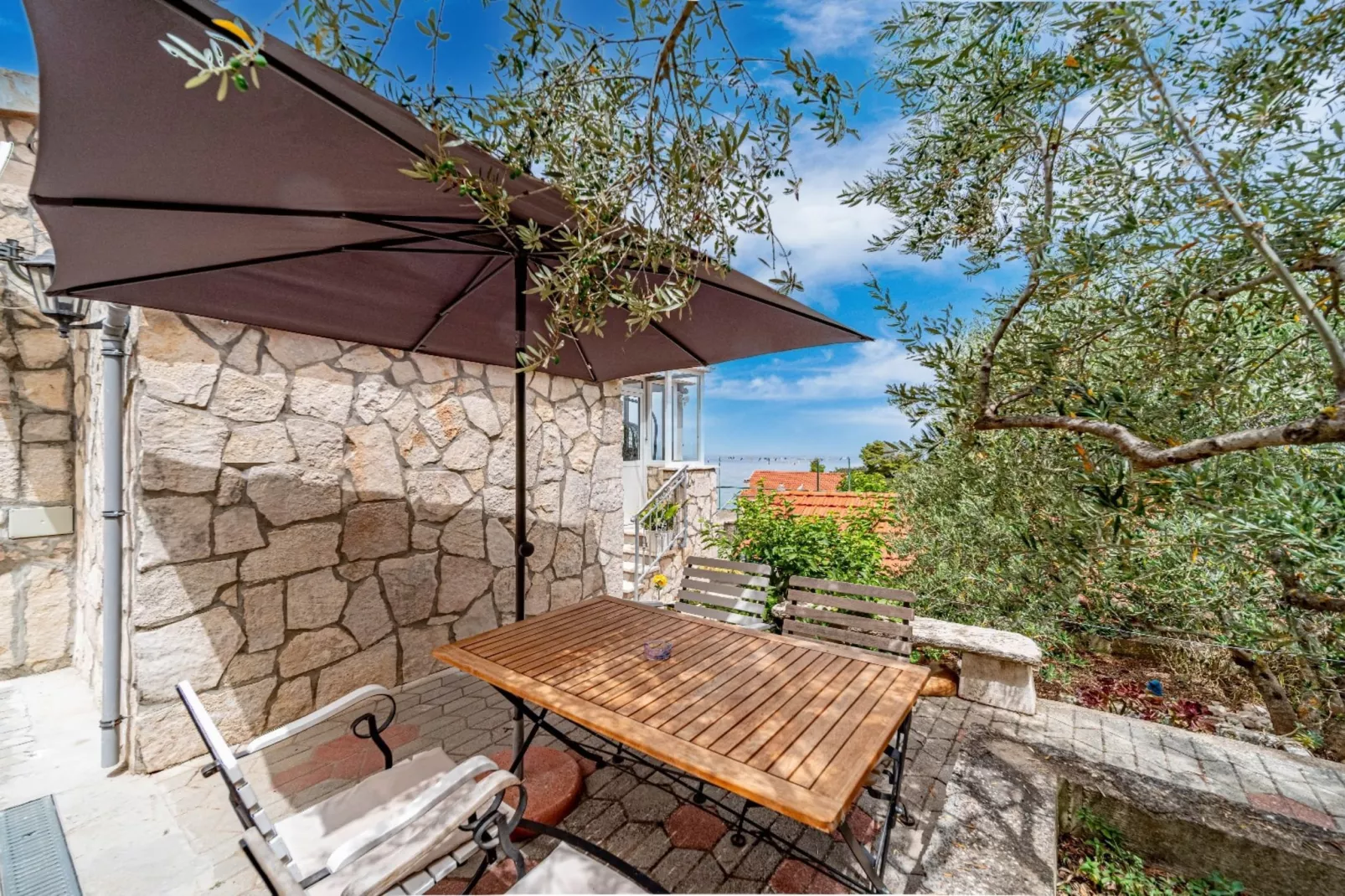 Stone House Blaca - Two Bedroom Stone House with Terrace and Sea View-Terrace balcony
