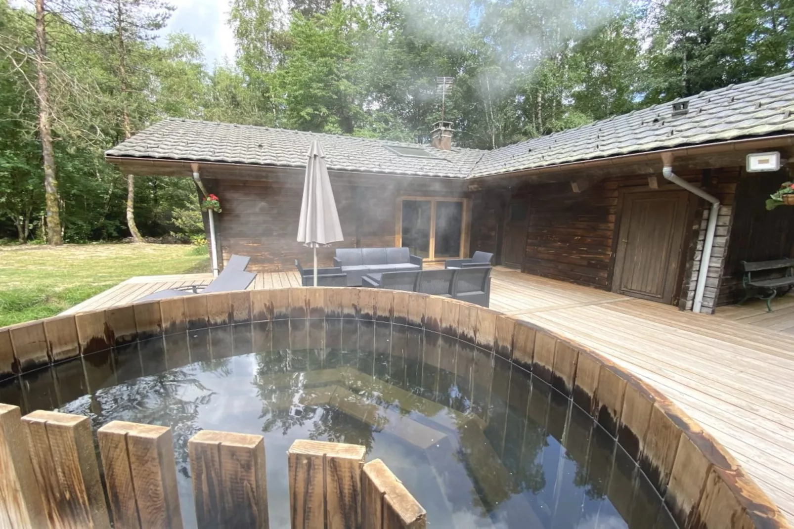 LE FISHING LODGE Chalet en bois avec Bain Nordique-Außenbereich