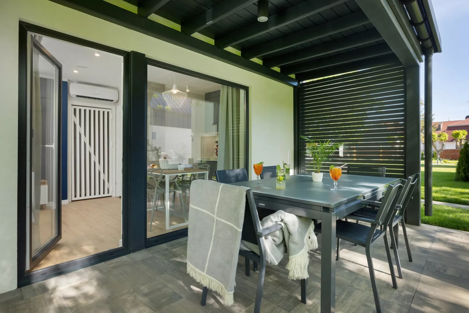 Villa Hoff Ferienhäuser Domek 5 Pers-Balcon-terrasse