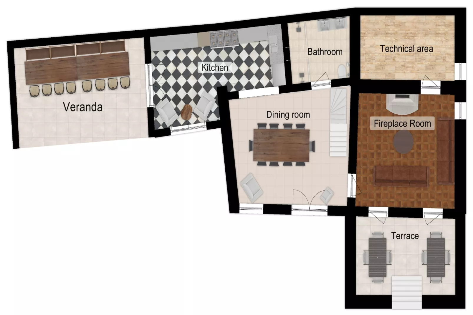 Maison de vacances Lusignac zonder gastverblijf-Floor plan