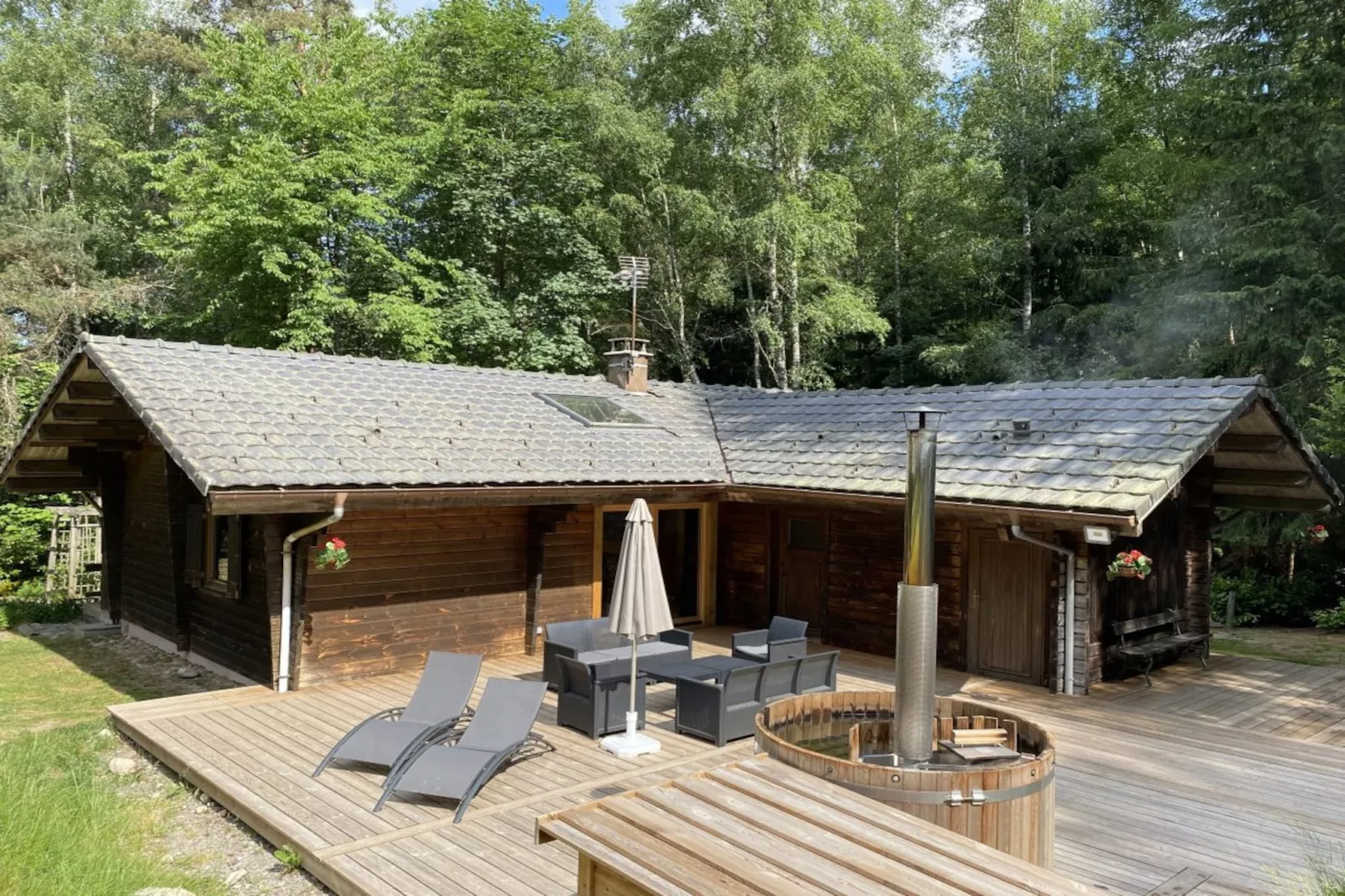 LE FISHING LODGE Chalet en bois avec Bain Nordique-Außenbereich