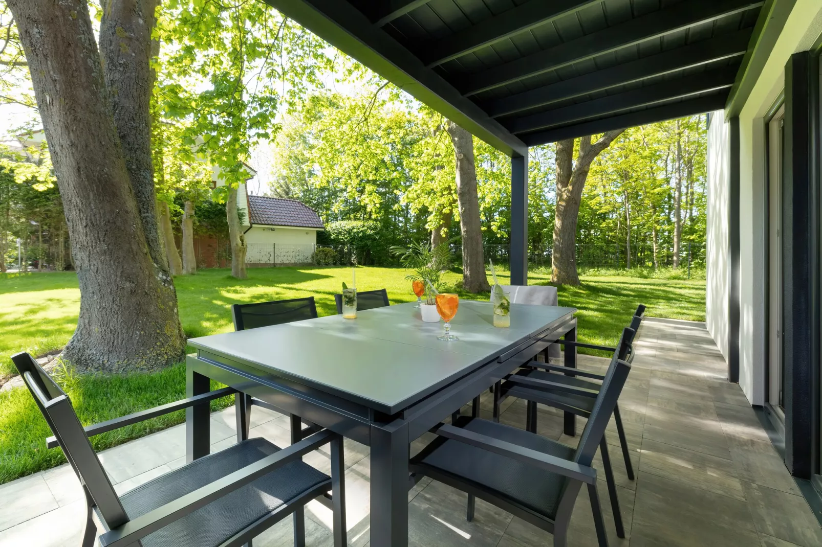 Villa Hoff Ferienhäuser Domek 6 Pers-Terrassenbalkon