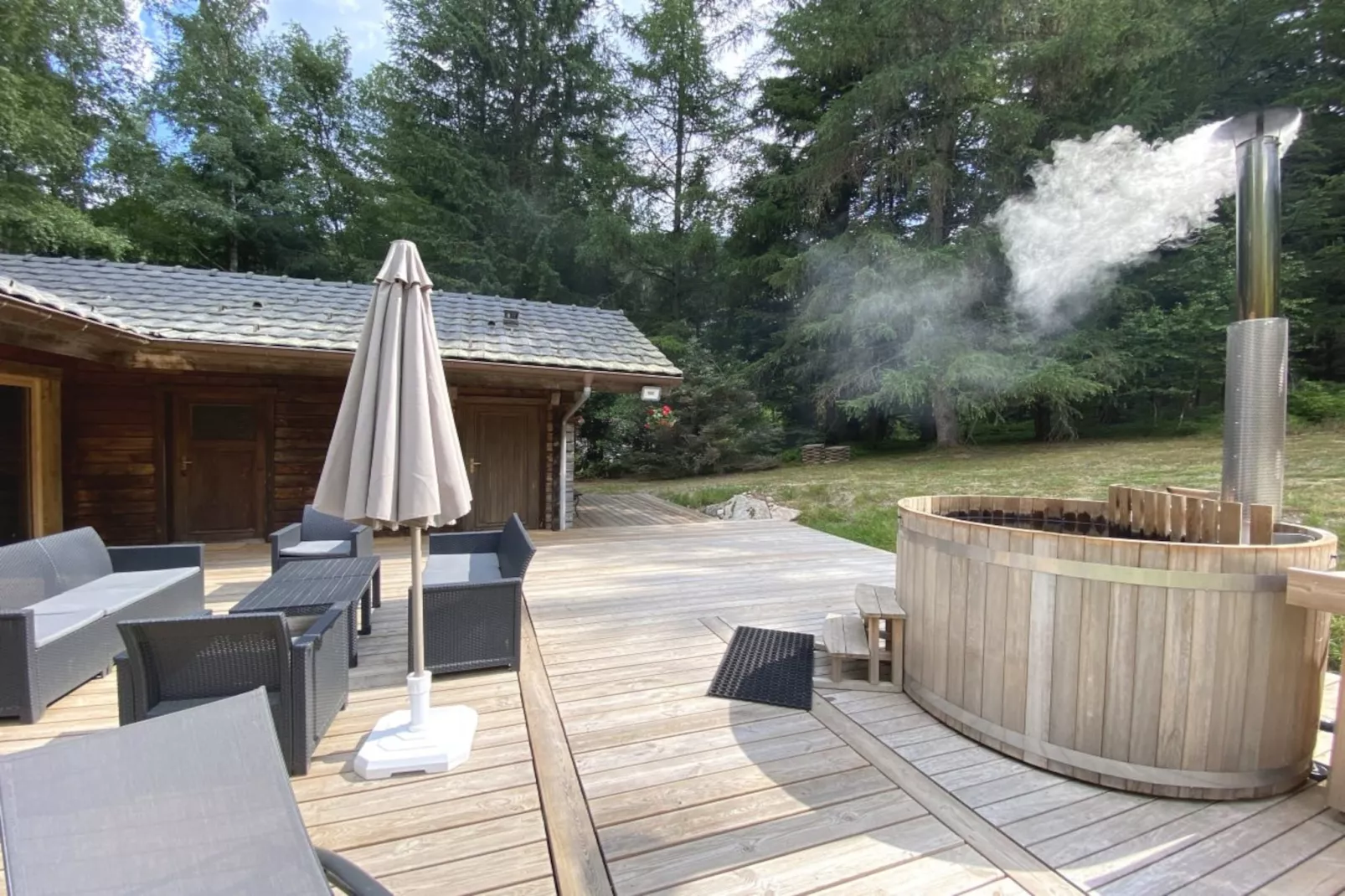 LE FISHING LODGE Chalet en bois avec Bain Nordique-Außenbereich