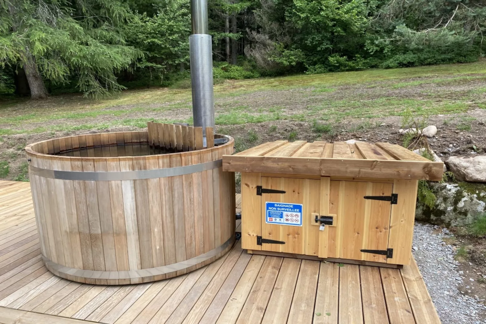 LE FISHING LODGE Chalet en bois avec Bain Nordique-Außenbereich