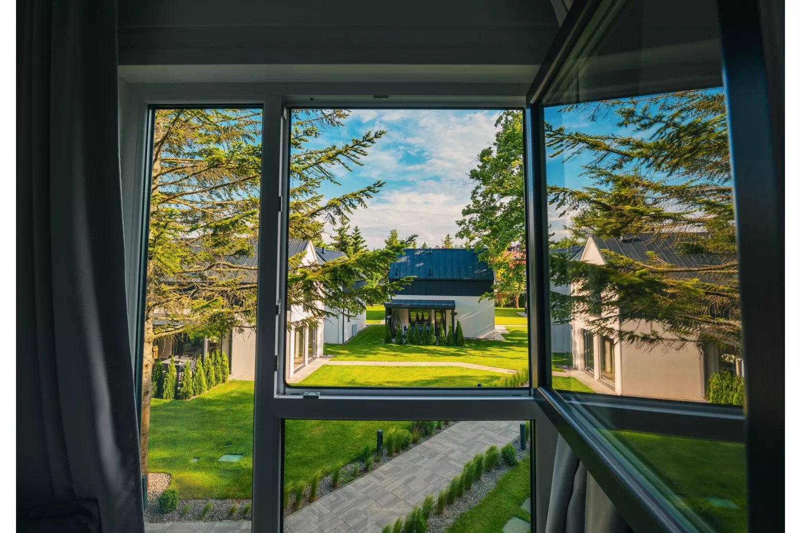 Villa Hoff Ferienhäuser Domek 4 Pers-Aussicht Sommer