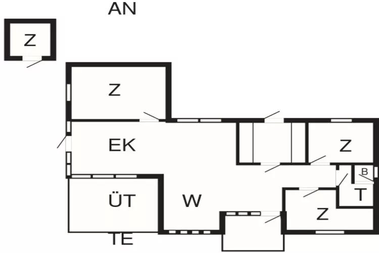 8 Personen Ferienhaus in Knebel-Grundriss