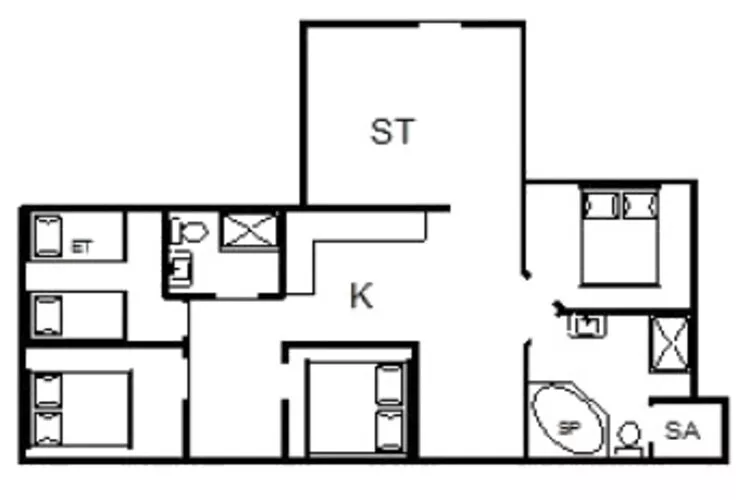 Maison de vacances pour 9 a Fanø-Plan