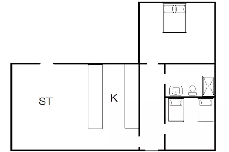 4 person holiday home in Nørre Nebel-Floor plan