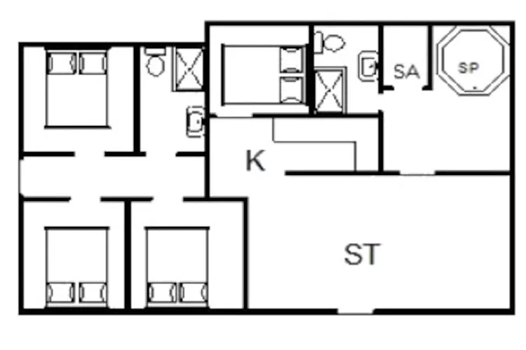 8 person holiday home in Nørre Nebel-Floor plan