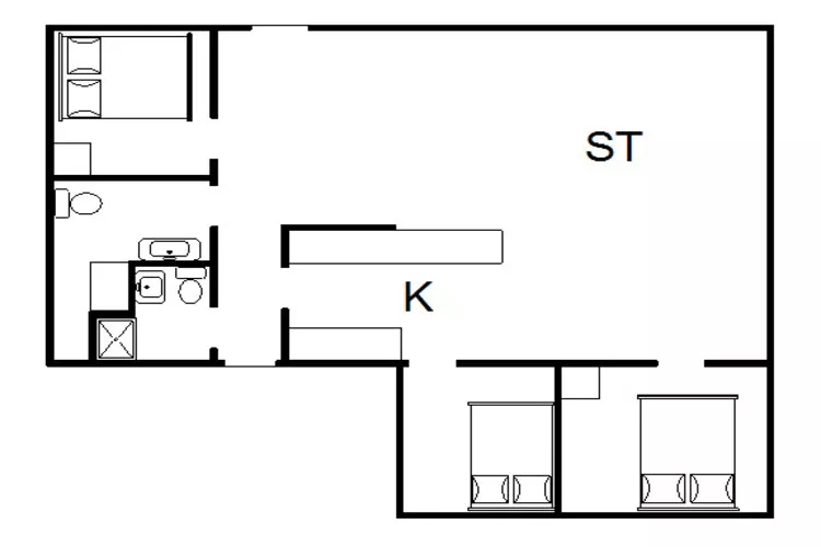 Maison de vacances pour 5 a Blåvand-Plan d'étage