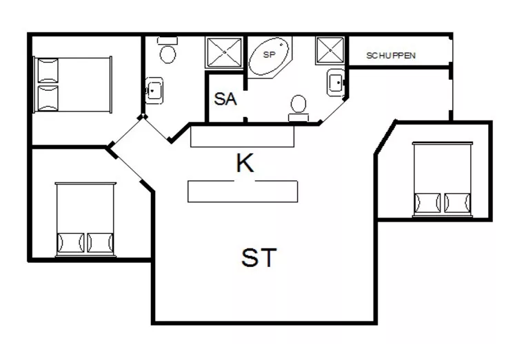 6 person holiday home in Blåvand-Floor plan