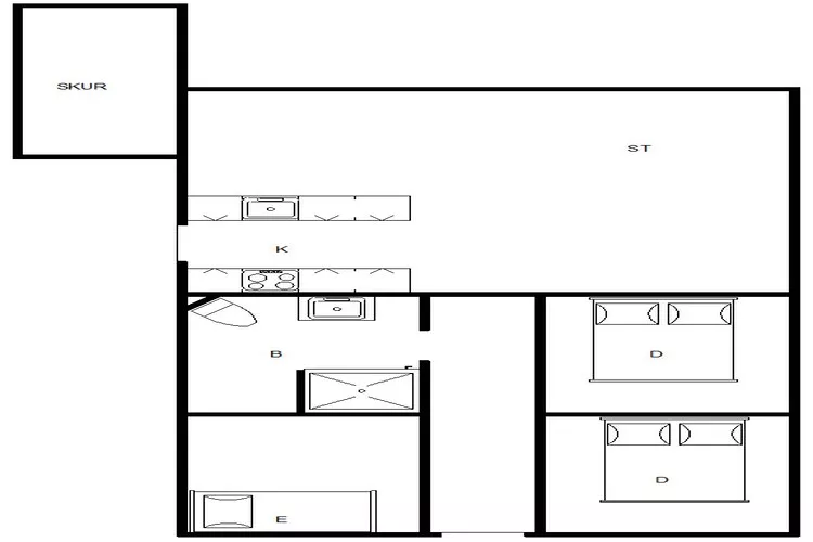 5 Personen Ferienhaus in Fanø-Grundriss