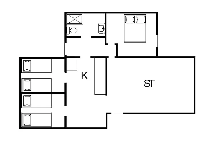 6 person holiday home in Hemmet-Floor plan
