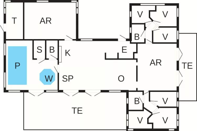 Maison de vacances pour 16 a Væggerløse-Plan