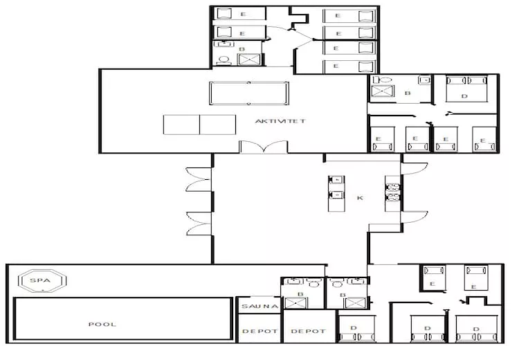 26 person holiday home in Nørre Nebel-Floor plan