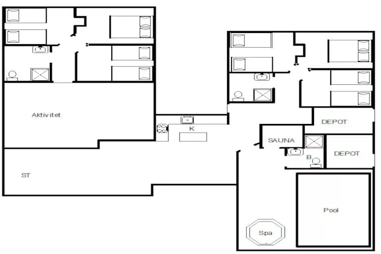 16 person holiday home in Nørre Nebel-Floor plan