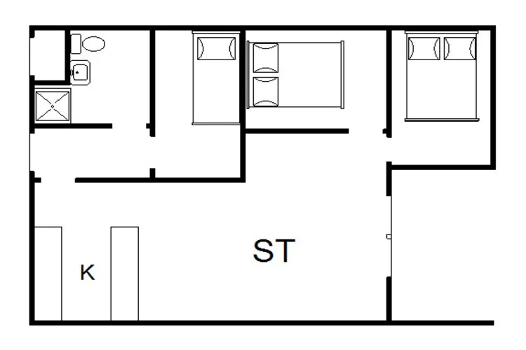 5 person holiday home in Vejers Strand-Floor plan