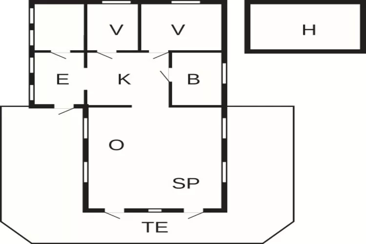 Panoramisches Blockhaus in Sandvig-By Traum-Grundriss