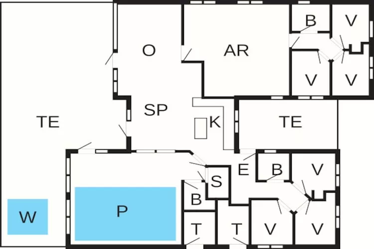 Maison de vacances pour 16 a Væggerløse-Plan