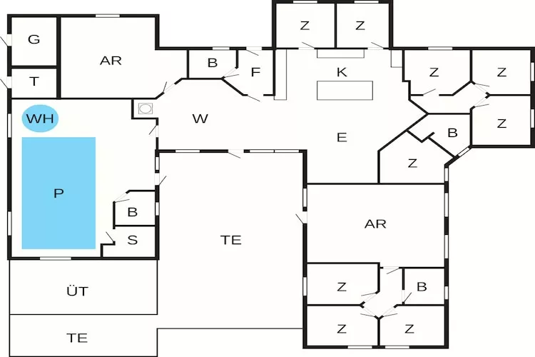 Villa de luxe avec piscine a Marielyst -- By Traum Ferienwohnungen-Plan